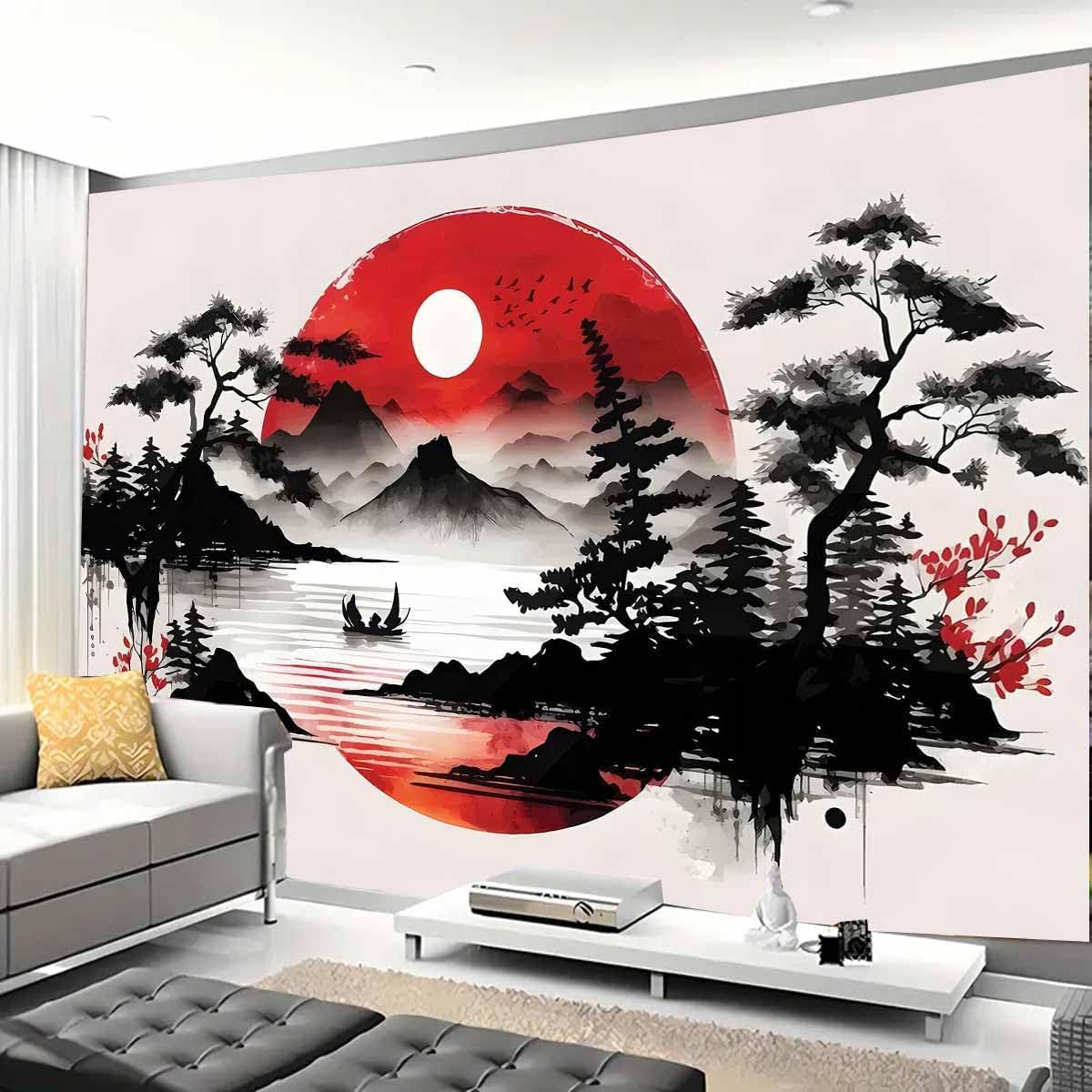 Wall Scroll Tapestry - Tapeçaria de Parede com Paisagem de