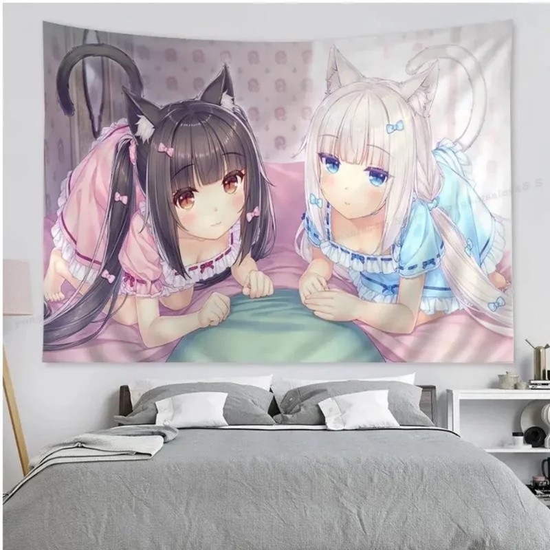 Tapeçaria VIKAMA Gata Anime Es - Wall Scroll Tapestry avaliação e preço